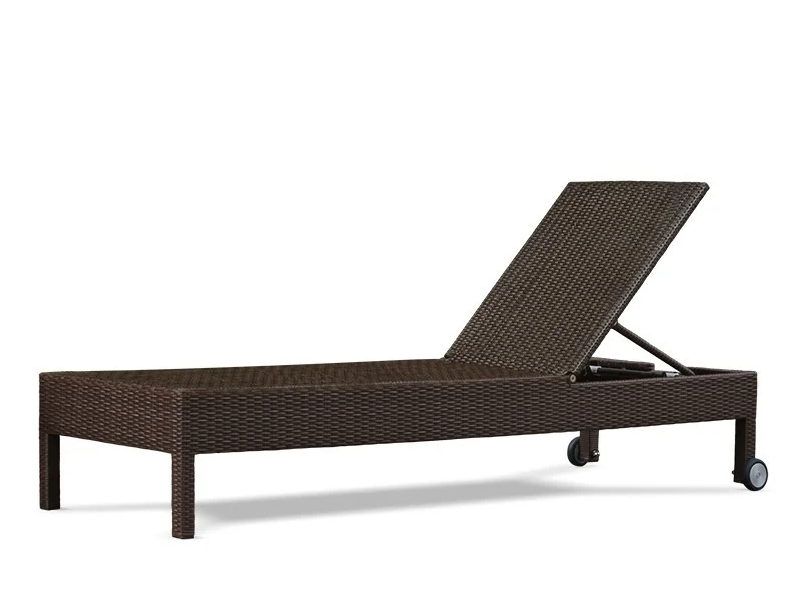 Rio Rattan Reclining Sun Lounger with wheels