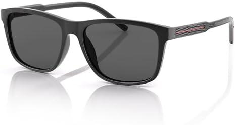 gesruny Polarized Sunglasses for Mens Womens - Lightweight Matte Finish Sun Glasses, Line Patterned Sunglass