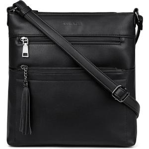 MASINTOR Crossbody Purses for Women, Multi Pocket Casual Crossbody Bag, Adjustable Strap Shoulder Bag with Tassel