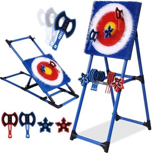 Axe Throwing Bristle Target with 8 Throwing Axes Set,Axe Throwing Game for Indoor & Outdoor,Yard Games,Carnival Games