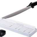 TIANSE Paper Trimmer 12 8 to 12 Sheet Capacity Paper Cutter Guillotine with Safety Blade Lock Heavy Duty Plastic Base Paper Cutting Board for Home Office School White