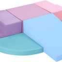 TODIBY 6-Piece Foam Climbing Blocks for Toddlers: Colorful Climbing Gym PU Leather Baby Foam Building Blocks Indoor Toy