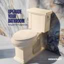 HIGHCRAFT Premium Elongated Toilet Seat with Slow-Close Design, Adjustable Hinges & Quick Removal Mechanism - Molded Plastic Toilet Seat - Fits Standard Elongated Toilets - Oval Seat in Bone/Beige