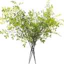 Melorca&Guilla Artificial Plants,4PCS 43.3" Green Nandina Faux Branches for Vase,Faux Greenry Stems Fake Plants for Shop Garden Office Home Décor
