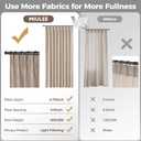 MIULEE Pinch Pleated Linen Curtains 96 Inches Long 2 Panels for Living Room Bedroom, Linen Texture Memory Trained Drapes Pinch Pleat Back Tab Rustic Farmhouse Window Curtains with Hooks&Rings, Taupe