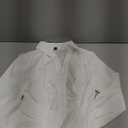 SweatyRocks Women's Ruched Button Down Shirts Lantern Long Sleeve Collered Dressy Blouses (White), S