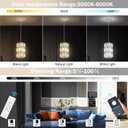 1-Lights Modern Crystal Pendant Lights for Kitchen Island LED Dimmable Glam Pendant Lighting Chandelier for Dining Room Hallway Corner Lamp Nickel