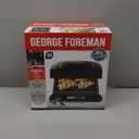 George Foreman 4Serving Removable Plate Electric Grill and Panini Press, George Tough NonStick Coating, Drip Tray Catches Grease, Black