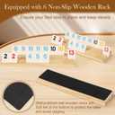 2-6 Players Rummy Game Gifts, Easter Gifts/Easter Basket Stuffers for Adults, Rummy Game W/ 6 Wooden Racks, 160 Melamine Tiles, Drawstring Bag, Portable Case, Family Games for Adults & Kids Age 8+