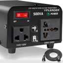Yinleader 500W Voltage Transformer Power Converter(110V to 220V, 220V to 110V) Step Up/Down Converter 110/120 Volt - 220/240 Volt w/US Power Cord [300W Continuous Power]