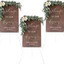 DANMO Easel Stand for Wedding Sign Poster 63'' Instant Display Easel for Floor Adjustable Metal Art Easel White 3 Pack