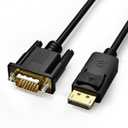 Display Port to VGA Cable 3FT, Displayport DP to VGA Adapter Cord Converter Male to Male for Computer, Monitor, TV, Projector (Not Bidirectional,Not Compatible with HDMI or USB)