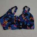 Women Plus Size Bikini Top - Twist Front Swimsuit Top Push Up Full Coverage Bathing Suit 2025 Swim Bra for Large Bust, size 30, Color: Blue Flower
