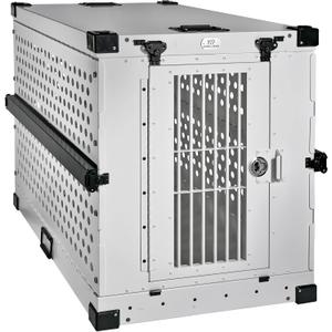 Heavy Duty Fully Collapsible Powder-Coated Aluminum Dog Crate - Large (White) (41.6"L x 29.7"W x 33.9"H)