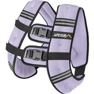 APEXUP 20lbs Weighted Vest Men Women, Weight Vest for Women Workout Equipment for Strength Training Running (Pastel Purple)