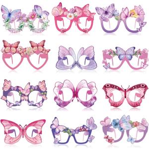 36 Pcs Butterfly Party Favors for Girls Kids, Paper Eyeglasses for Birthday Party Supplies, Spring Easter Decorations, Photo Booth Props, Bulk Goodie Bag Stuffers, Classroom School Rewards