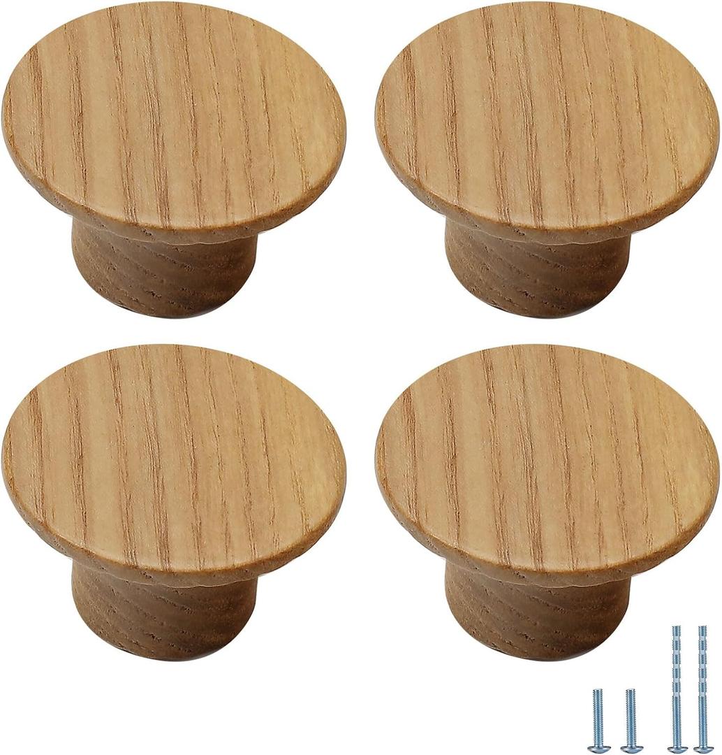 4 Packround Minimalist and High-End Chinese-Style Cabinet Door Handles Cabinet Drawer Pulls Single-Hole Wardrobe Knobs Wooden Door