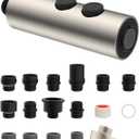 Hibbent Metal Pull Down Kitchen Faucet Head Replacement with 15 Adapters, Sink Spray Head, 2 Function Spray Nozzle Compatible with Moen, American Standard, Delta, Kohler Faucets, Brushed Nickel