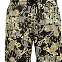 Mens Outfit Shorts with Baroque Chain Button Down  (XX-Large, Black Gold)