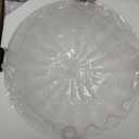 Vintage Floral Glass Chandelier - 15.7" Adjustable Pendant Light Fixture White Flower Pendant Light for Kitchen Island, Dining Room, Bedroom, Modern Farmhouse Decor