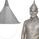 Nicky Bigs Novelties Tin Funnel Hat Halloween Costume Accessory Thick Silver Plastic Funnel Helmet