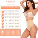 Werena Tummy Control Thong Shapewear for Women Seamless Shaping Thong Panties Body Shaper Underwear (Beige, L)