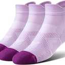 BRISIRA Coolmax Bamboo Viscose Women Compression Running Ankle Socks No Show Athletic Wicking Thick Cushioned Arch Support, M-3Pack