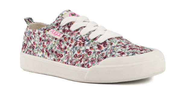 Women's Festival Lace-up Sneaker In Pink Floral - Recycled Polyester, Size 6
