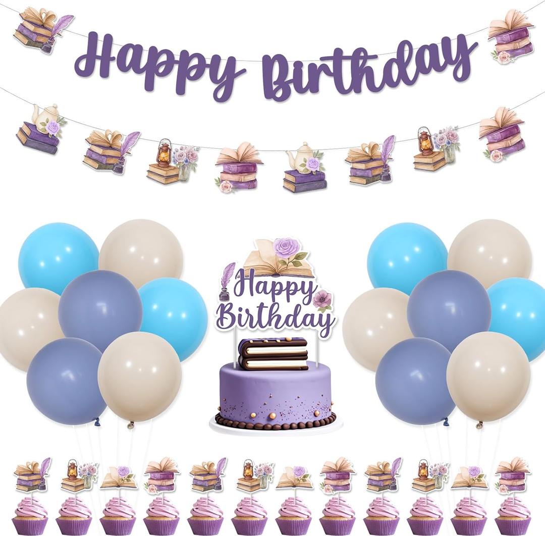 Book Themed Bday Party Decorations for Girls Women