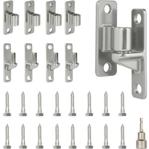 304 Stainless Steel Gate Hinges 4Pack Wall Mount Gate Hinges for Farm Gates Heavy Duty Door Fence Hinges for Wooden Fence, Gate, Concrete, Capacity Up to 600lbs (16Pcs Screws & Nut Driver Included)