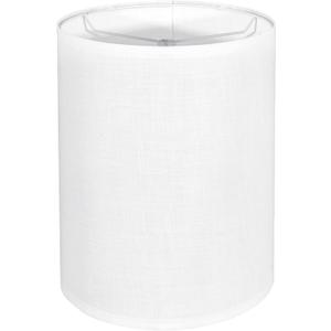 Tall Lamp Shade, White Drum Lampshade for Table Lamps Floor Lamp, 10" Top X 10" Bottom X 13" High Large Line Fabric Lamp Shade, Easy Assembly Replacement Lampshades