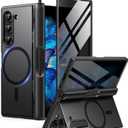 BERFY Magnetic for Samsung Galaxy Z Fold 6 Case with Privacy Screen Protector, [Compatible with MagSafe][Anti Spy]Built-in S Pen Holder & Kickstand, Full-Body Shockproof Phone Case for Z Fold 6, Black (Z Fold 6 Case with S Pen Holder(no pen), Black with Privacy Screen Protector)