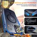 RFUNGUANGO for iPhone 12 Pro Max Magnetic Seamless Stand Case with Screen Protector*2 Lens Protector*2, Compatible with MagSafe, Military Grade Drop Protection, Adjustable Kickstand, Slim MatteBlack