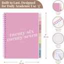 2 x Rileys Academic Planner 2026-2027, Daily, Weekly & Monthly Planner, July 2026 - June 2027, Student Notes Pages, Twin-Wire Binding, Weekly Agenda for School & Work (8 x 6-Inches, Diagonal, Pink)