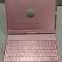 CC Store for iPad (A16) 11th 10th Generation Case with Keyboard - 7 Color Backlit 360 Swivel Multi-Touch Track Pencil Holder for iPad 11-inch A16 2025 10th Gen 10.9 Inch 2022(Rose Gold)