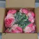 peonies artificial flowers 12 Bundles pink flowers bouquet, Lifelike Silk Fake Peonies with Stems for Home Table Centerpieces, Wedding, Party & DIY Bridal Floral Arrangements (Rose red + pink)