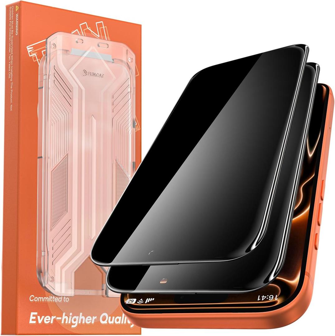 2 Pack for iPhone 17 Privacy Screen Protector Tempered Glass:9H+ Durable, Auto Positioning, Bubble Free, High Definition, Easy Installation