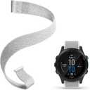 Strap Compatible with Garmin Forerunner 965/955/945/93522mm Replacement Watch band - Woven Nylon with Hook-And-Loop ((13#) Seashell)