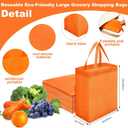 Windyun 100 Pcs Reusable Tote Bag Bulk 8 x 4 x 10 Inch, Orange