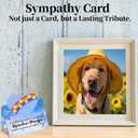 Rainbow Bridge Pet Memorial Gifts for Dogs Cats, Loss of Dog Sympathy Gift with Paw Prints Photo Frame Key Chain & Sympathy Card for Pets Lovers(Keychain with Blue Paw)