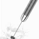 Maestri House Rechargeable Milk Frother, LunaFro Mini Handheld Electric Foam Maker Detachable Stainless Steel Whisk Drink Mixer Foamer Mini Blender for Matcha, Lattes, Cappuccino, No Stand (Medium Gray and Silver)