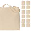 Simpli-Magic 79163C Canvas Tote, 15 Count (Pack of 10) with Bottom Gusset for Crafts, Shopping, Groceries, Books, Beach, Diaper Bag & Much More, 13" x 15", Natural