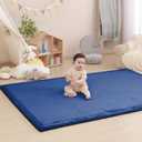 Baby Play Mat for Floor,1.3" Thick Memory foam Tummy Time Mat,Soft Coral Velvet Nursery Rug,Extra Large Non Slip for Toddlers,Infants,kids 79"×71"×1.3"