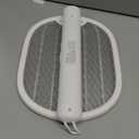YISSVIC Electric Fly Swatter Foldable Bug Zapper Racket 2 in 1 Mosquito Killer with Purple Attractant Light Rechargeable 1800mAh for Indoor Home Backyard Patio Camping (White)
