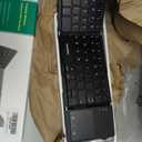 Samsers Foldable Bluetooth Keyboard with Touchpad - Portable Wireless Keyboard with Holder, Rechargeable Full Size Ultra Slim Pocket Folding Keyboards for Android Windows iOS Tablet & Laptop - Black