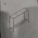 LAATOOREE Console Table, 41.7" Industrial Entryway Table with Shelf, Narrow Sofa Table for Hallway, Entrance Hall, Foyer, Corridor, Living Room - Wood Look Metal Frame - Rustic Brown