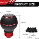 Gear Shift Knob, 5/6 Speed Leather Ball Shifter Knob with Adapters, Scratch-Resistant Gearstick Head, Universal for Most Manual Automatic Vehicles (Black)