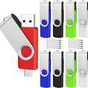 ABLAZE 64GB USB C Flash Drive 10 Pack, OTG USB 2.0 + Type C Memory Stick Dual Type C Thumb Drive Compatible with iPhone 16/15, Android Smartphone, Computers, Tablets, Mac,iPad,PC