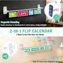 2 x 2-in-1 Magnetic Flip Calendar for Classroom with Optional Adhesive Fixation