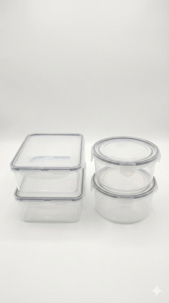 4 Pieces Food Storage Containers with Lids EXTRA LARGE Freezer Containers for Food BPA-Free Meat Fruit Vegetables Plastic Containers with lids Storage Airtight Leak-Proof Food Boxes for Kitchen
